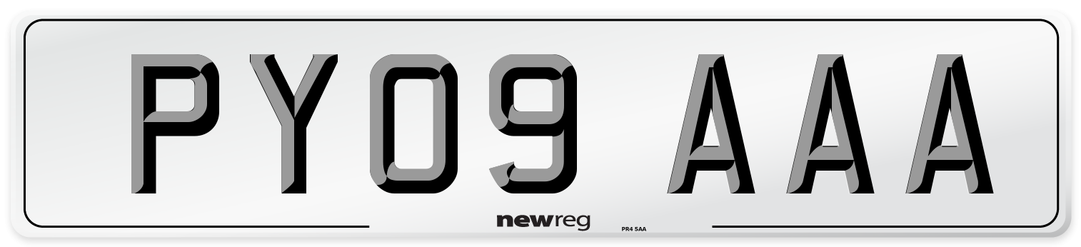 PY09 AAA Number Plate from New Reg
